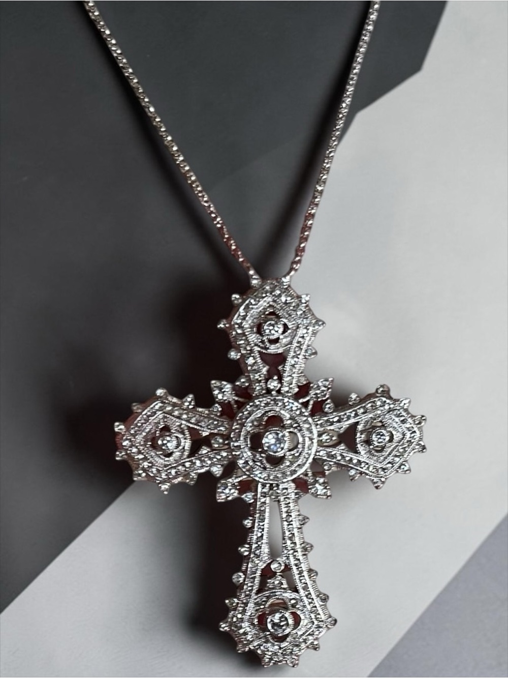 Nadri Limited Edition Pavé Crystal Cross Pendant Necklace